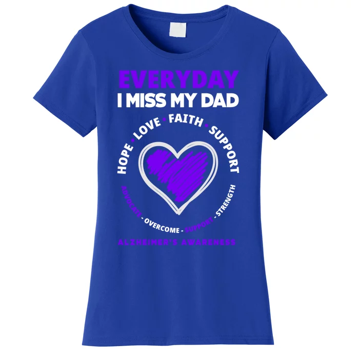 Everyday I Miss My Dad Detia Alzheimer's Awareness Gift Women's T-Shirt