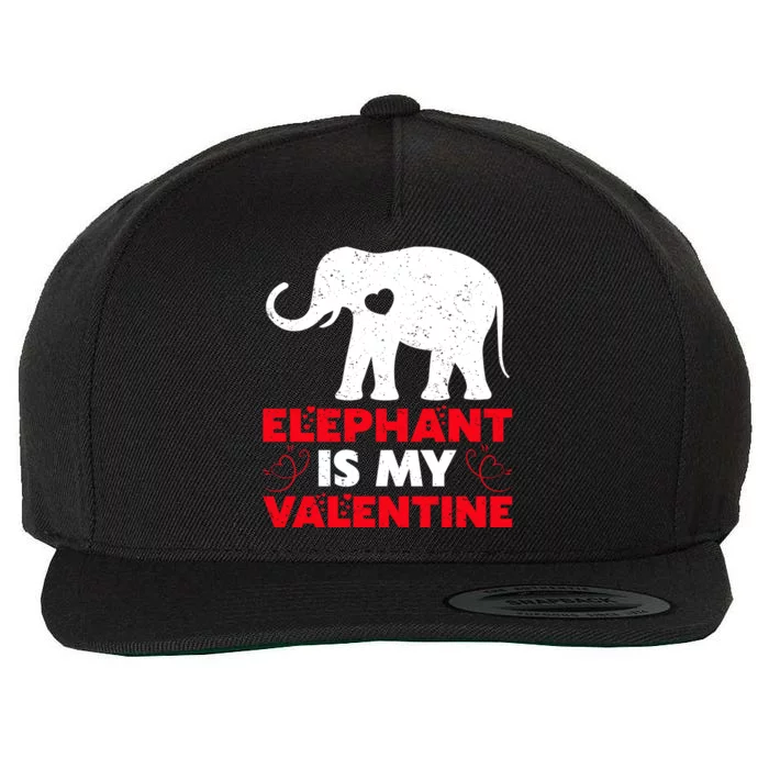 Elephant Is My Valentine Funny Elephant Valentine's Day Gift Wool Snapback Cap