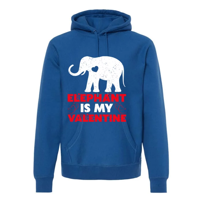 Elephant Is My Valentine Funny Elephant Valentine's Day Gift Premium Hoodie