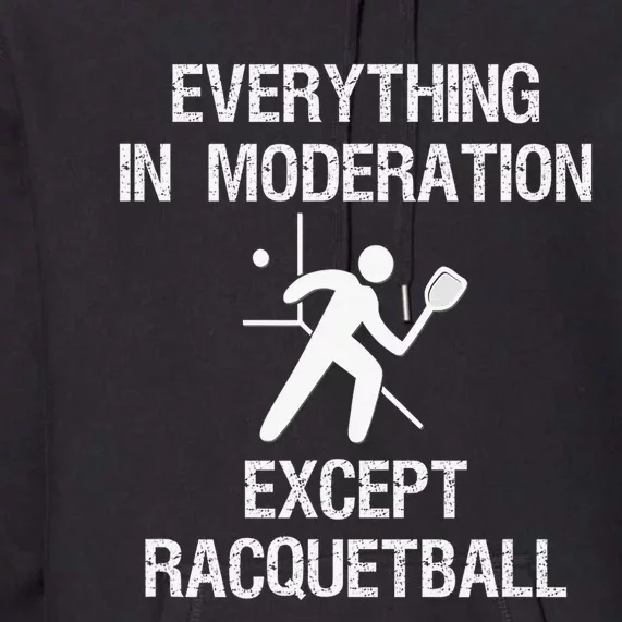 Everything In Moderation Except Racquetball Funny Apparel Premium Hoodie