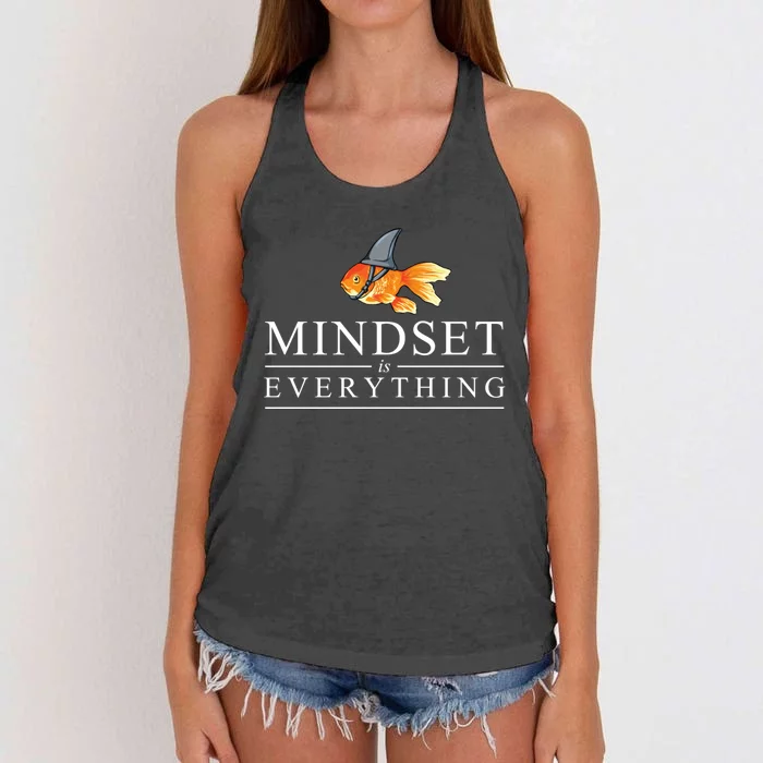 Everything Is Mindset Shark Fin Goldfish Vintage Women's Knotted Racerback Tank