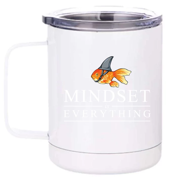 Everything Is Mindset Shark Fin Goldfish Vintage Front & Back 12oz Stainless Steel Tumbler Cup