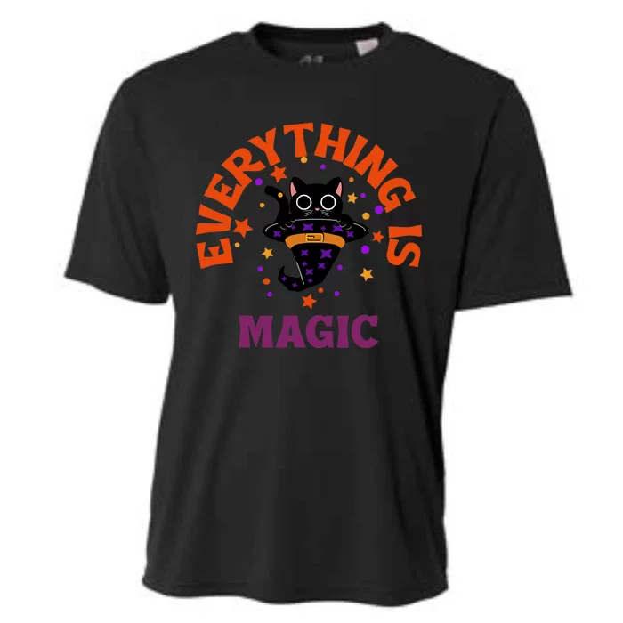 Everything Is Magic Funny Black Cat Cooling Performance Crew T-Shirt