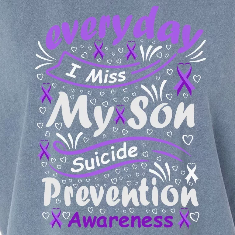 Everyday I Miss My Son Suicide Prevention Awarenesss Garment-Dyed Women's Muscle Tee