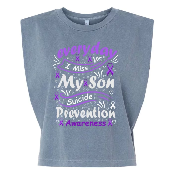 Everyday I Miss My Son Suicide Prevention Awarenesss Garment-Dyed Women's Muscle Tee