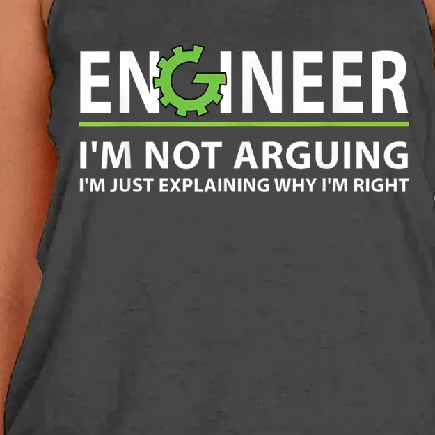 Engineer I'm Not Arguing Funny Engineering Quote Engineers Women's Knotted Racerback Tank