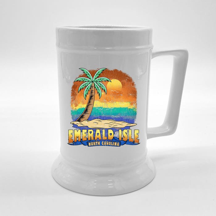 EMERALD ISLE NORTH CAROLINA Vintage Distressed Souvenir Front & Back Beer Stein