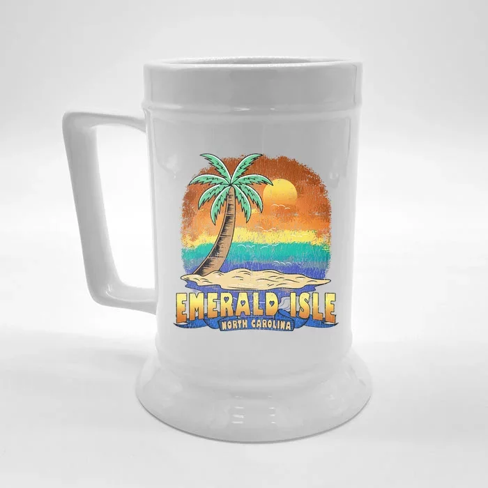 EMERALD ISLE NORTH CAROLINA Vintage Distressed Souvenir Front & Back Beer Stein