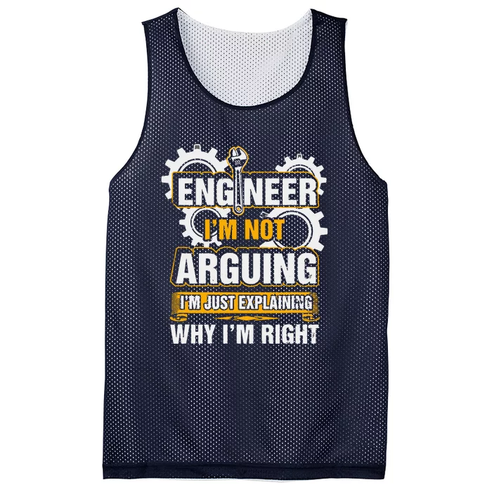 Engineer I'm Not Arguing Just Explaining Why I'm Right Mesh Reversible Basketball Jersey Tank