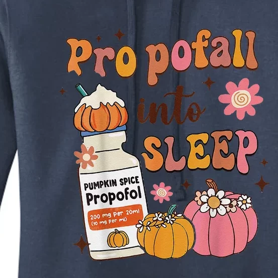 Er Icu Nurse Fall Halloween Propofall Into Sleep Pumpkin Women's Pullover Hoodie