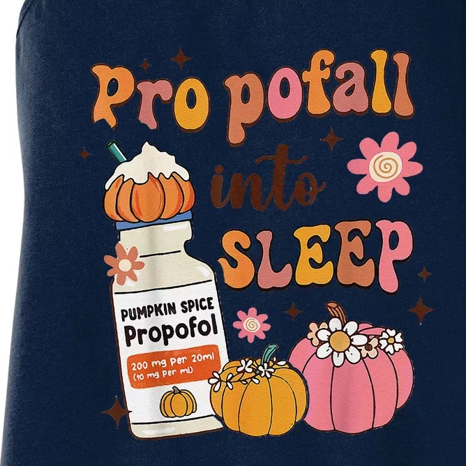 Er Icu Nurse Fall Halloween Propofall Into Sleep Pumpkin Women's Racerback Tank