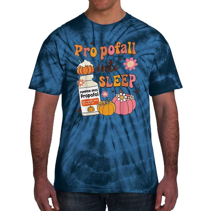 Er Icu Nurse Fall Halloween Propofall Into Sleep Pumpkin Tie-Dye T-Shirt