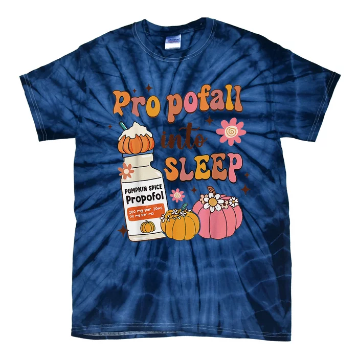 Er Icu Nurse Fall Halloween Propofall Into Sleep Pumpkin Tie-Dye T-Shirt