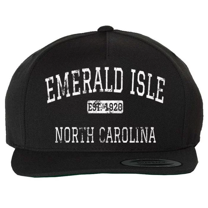 Emerald Isle North Carolina Nc Vintage Wool Snapback Cap