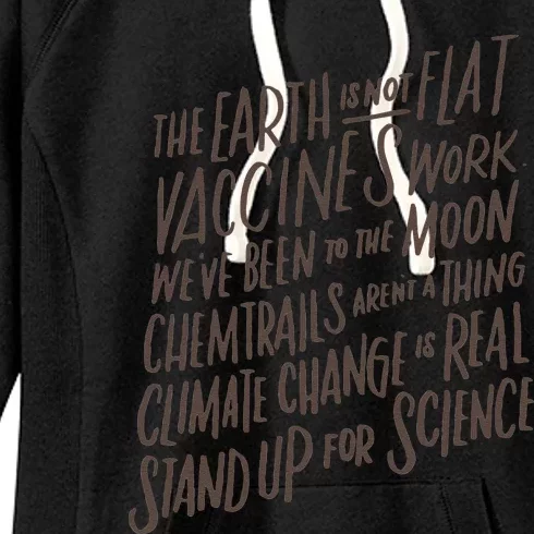 Earth Is Not Flat Stand Up For Science Teacher Women's Fleece Hoodie