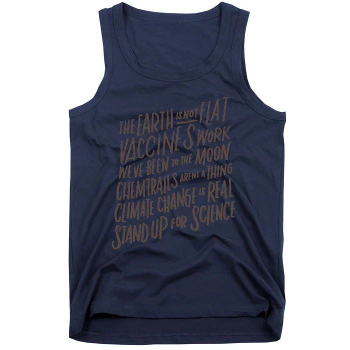 Earth Is Not Flat Stand Up For Science Teacher Tank Top