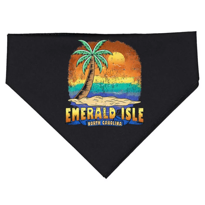 EMERALD ISLE NORTH CAROLINA Vintage Distressed Souvenir USA-Made Doggie Bandana