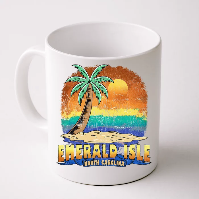 EMERALD ISLE NORTH CAROLINA Vintage Distressed Souvenir Front & Back Coffee Mug