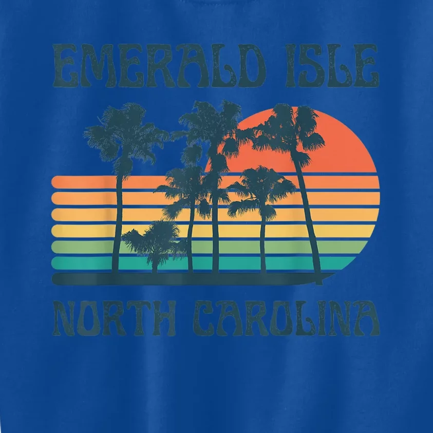 Emerald Isle North Carolina Beach Summer Vacation Vintage Kids Sweatshirt