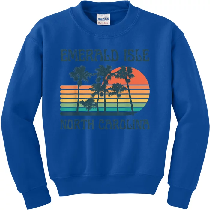 Emerald Isle North Carolina Beach Summer Vacation Vintage Kids Sweatshirt