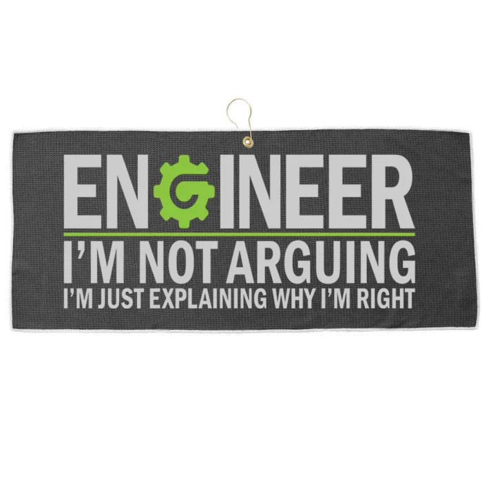 Engineer I'm Not Arguing Funny Engineering Quote Engineers Large Microfiber Waffle Golf Towel