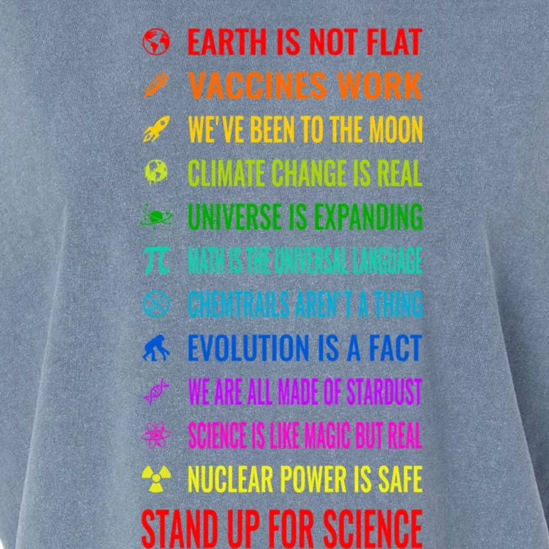 Earth Is Not Flat! Vaccines Work! Weve Been To The Moon! Chemtrails Arent A Thin Garment-Dyed Women's Muscle Tee