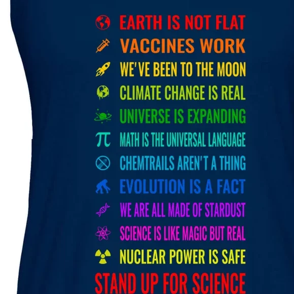 Earth Is Not Flat! Vaccines Work! Weve Been To The Moon! Chemtrails Arent A Thin Ladies Essential Flowy Tank