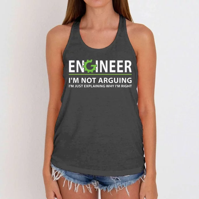 Engineer Im Not Arguing Funny Engineering Quote Engineers Women's Knotted Racerback Tank