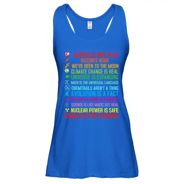 Earth Is Not Flat Vaccines Work Climate Change Science Funny Gift Ladies Essential Flowy Tank