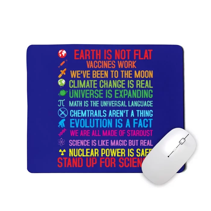 Earth Is Not Flat Vaccines Work Climate Change Science Funny Gift Mousepad