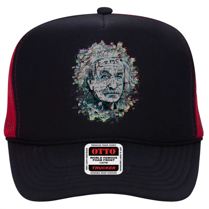 Einstein Paint Splatter High Crown Mesh Trucker Hat