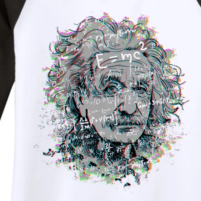 Einstein Paint Splatter Women's Tri-Blend 3/4-Sleeve Raglan Shirt