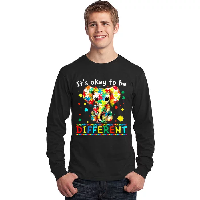 Elephant It's Okay To Be Different asd Awareness Tall Long Sleeve T-Shirt