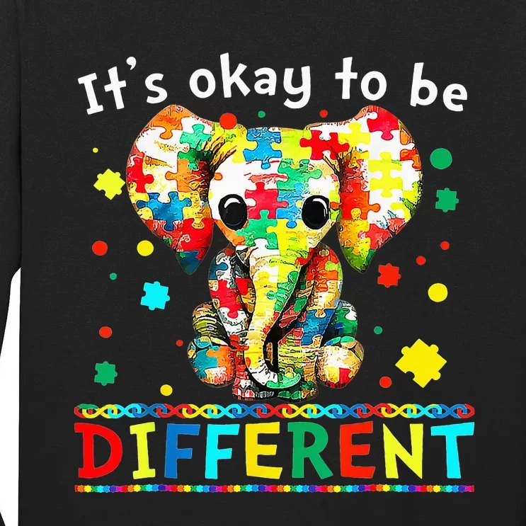 Elephant It's Okay To Be Different asd Awareness Tall Long Sleeve T-Shirt