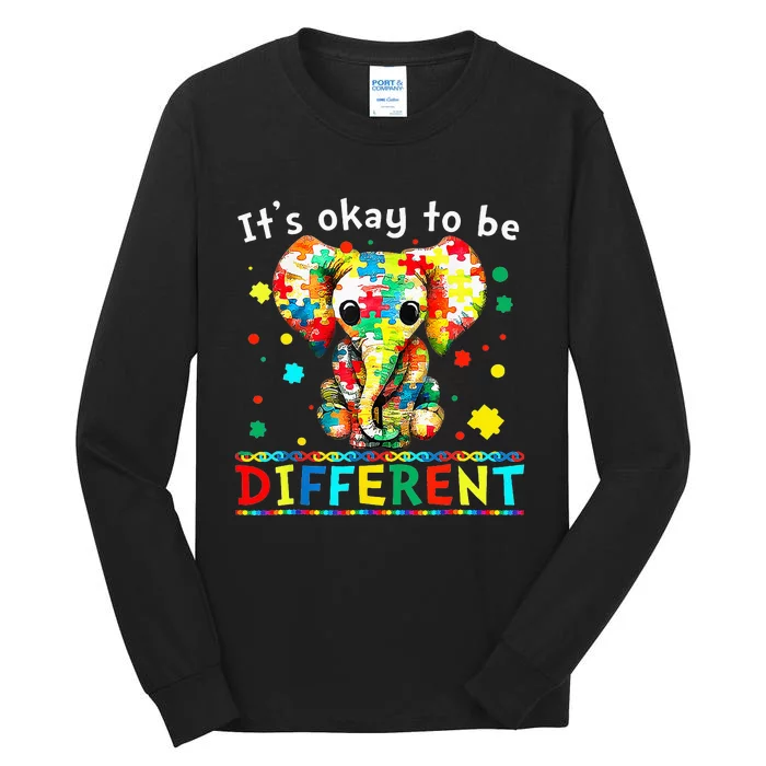 Elephant It's Okay To Be Different asd Awareness Tall Long Sleeve T-Shirt