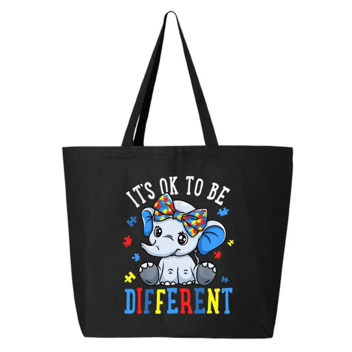 Elephant It's Ok To Be Different Autism Awareness 25L Jumbo Tote