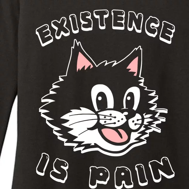 Existence Is Pain Nihilist 1920s Laughing Cat Womens CVC Long Sleeve Shirt