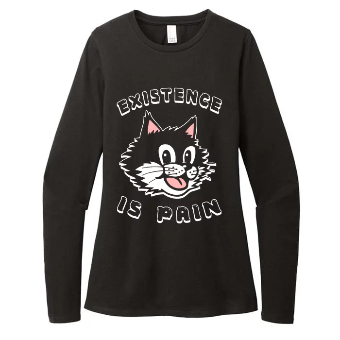 Existence Is Pain Nihilist 1920s Laughing Cat Womens CVC Long Sleeve Shirt