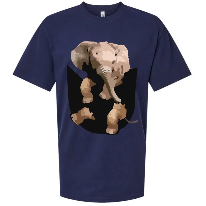 Elephant In Pocket Gifts Funny Elephant Lover Sueded Cloud Jersey T-Shirt