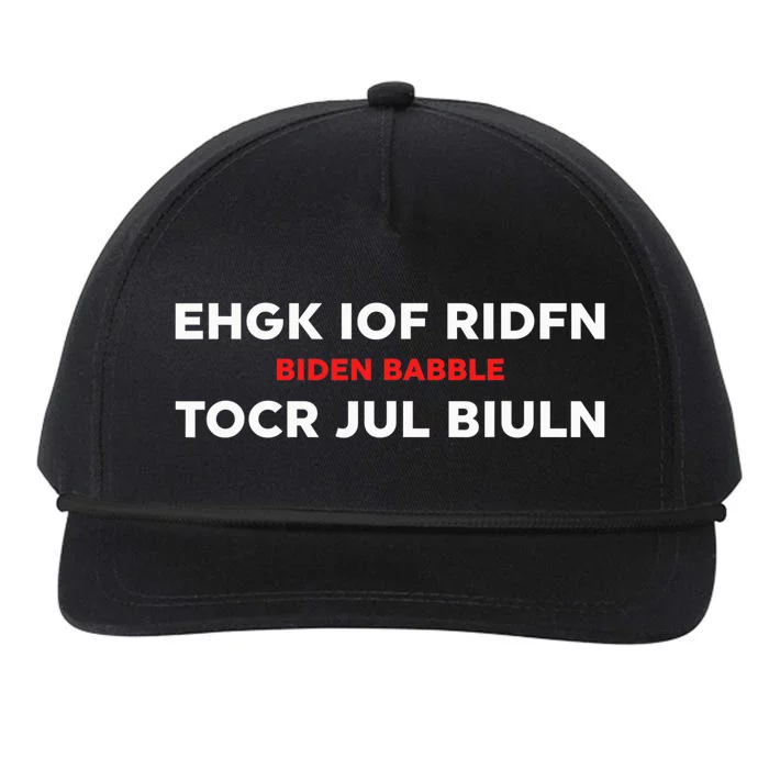 Ehgk Iof Ridfn Tocr Jul Biuln Biden Babble Snapback Five-Panel Rope Hat