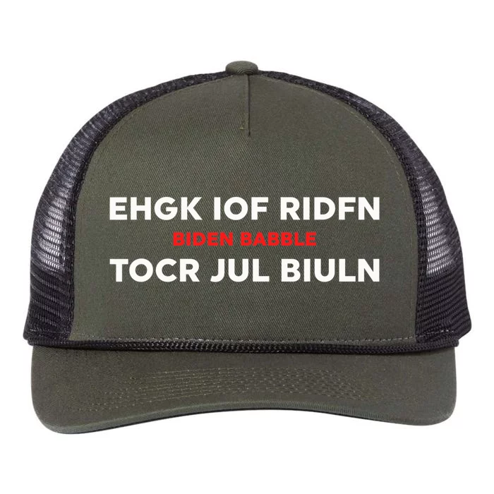 Ehgk Iof Ridfn Tocr Jul Biuln Biden Babble Retro Rope Trucker Hat Cap