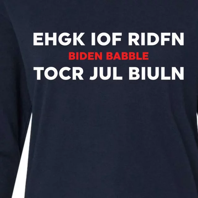 Ehgk Iof Ridfn Tocr Jul Biuln Biden Babble Womens Cotton Relaxed Long Sleeve T-Shirt