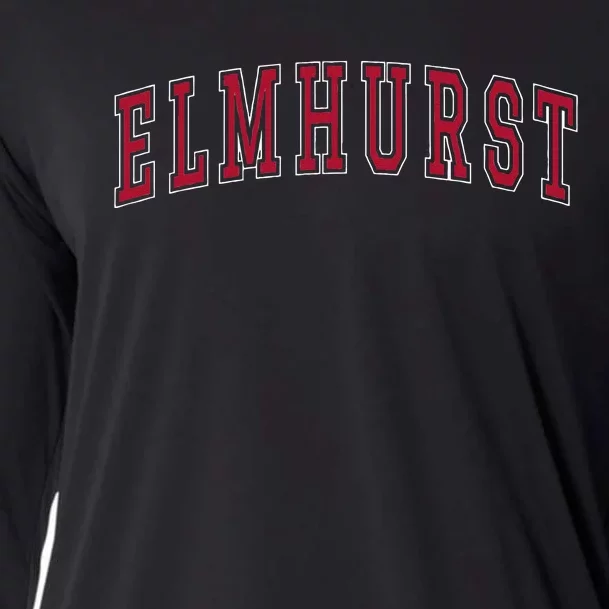 Elmhurst Illinois Souvenir Sport College Style Text Cooling Performance Long Sleeve Crew