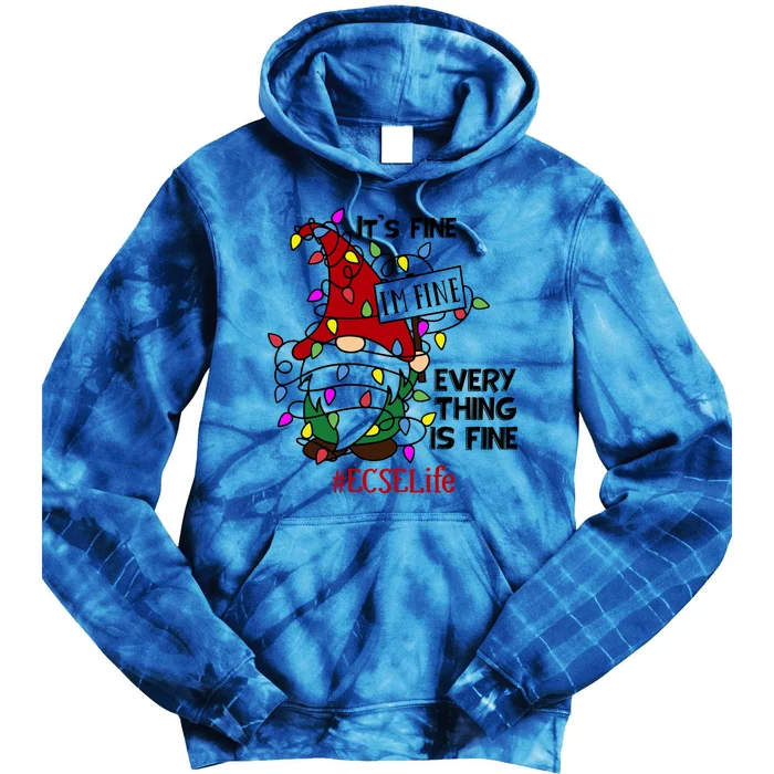 Ecselife It S Fine I Am Fine Every Thing Is Fine Gift Tie Dye Hoodie