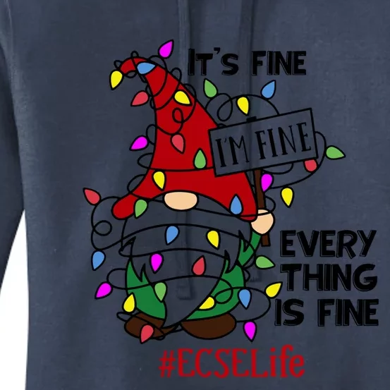 Ecselife It S Fine I Am Fine Every Thing Is Fine Gift Women's Pullover Hoodie