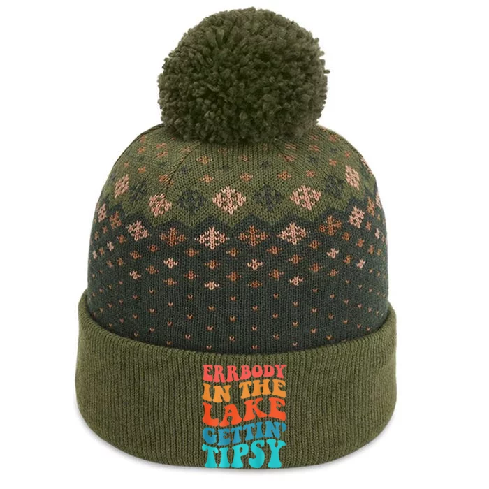 Everybody in the lake getting tipsy retro groovy The Baniff Cuffed Pom Beanie