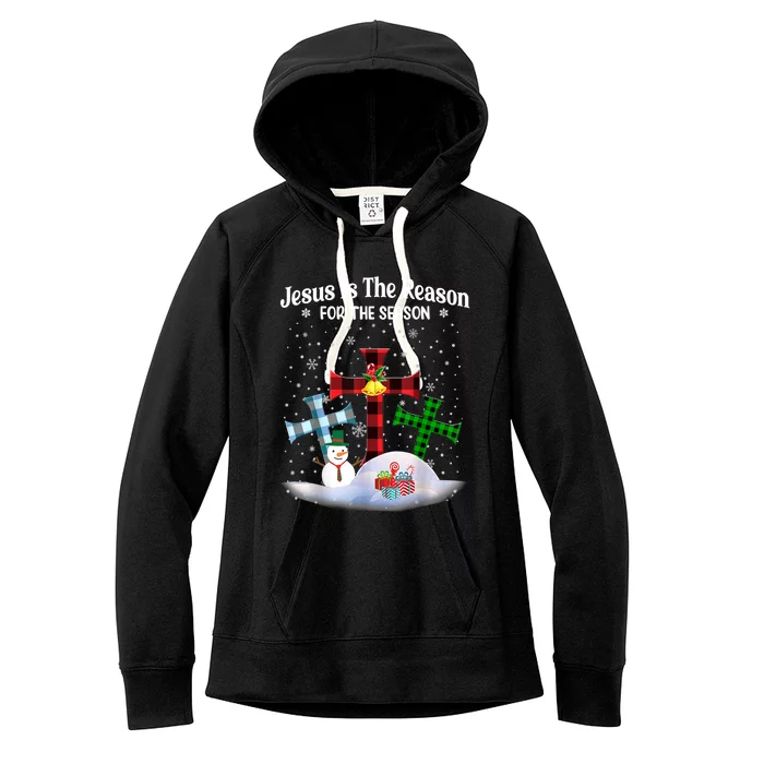 Esus Is The Reason For The Season Christian Christmas Gift Women's Fleece Hoodie