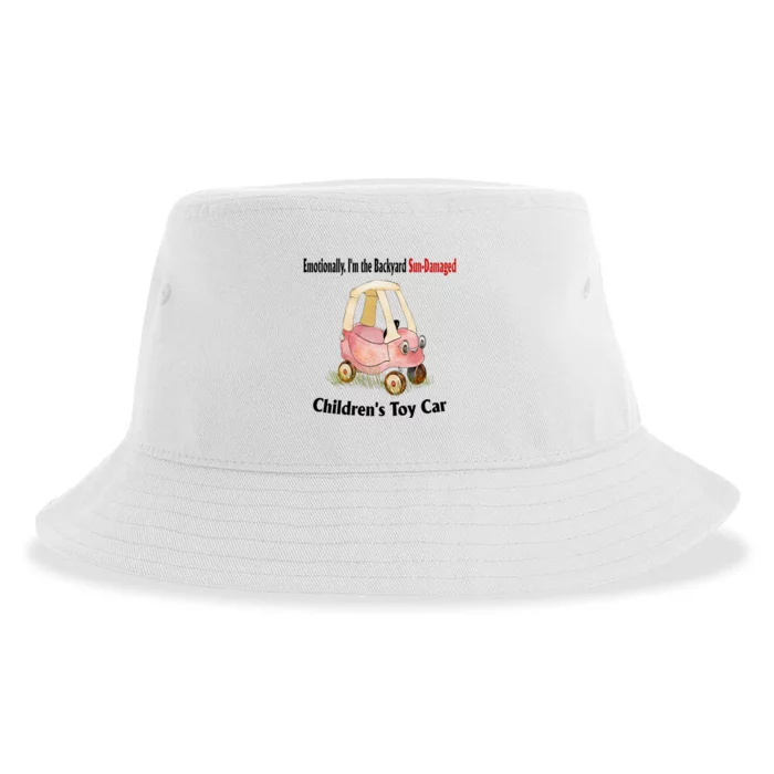 Emotionally I’m The Backyard SunDamaged Children’s Toy Car Sustainable Bucket Hat