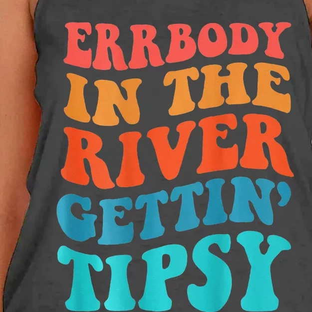 Errbody in the river getting tipsy Women's Knotted Racerback Tank