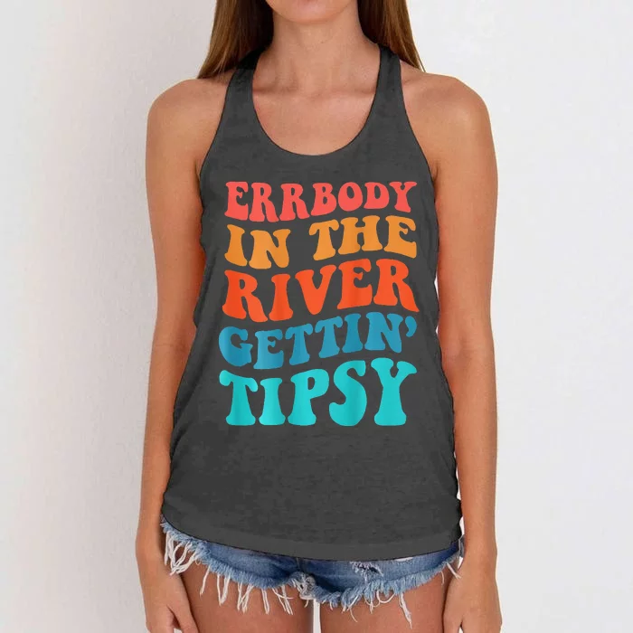 Errbody in the river getting tipsy Women's Knotted Racerback Tank